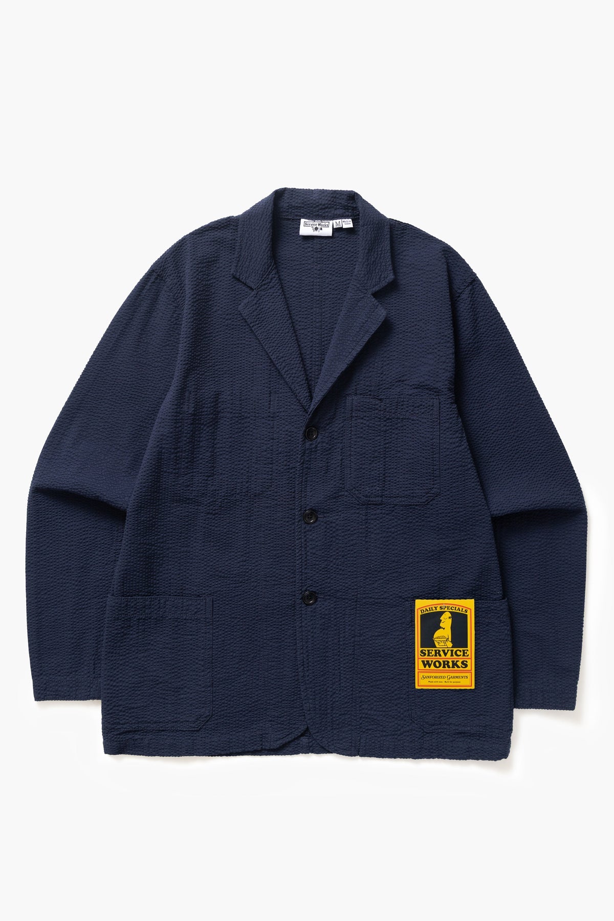 Service Works - Seersucker Server Suit Jacket in Dark Navy