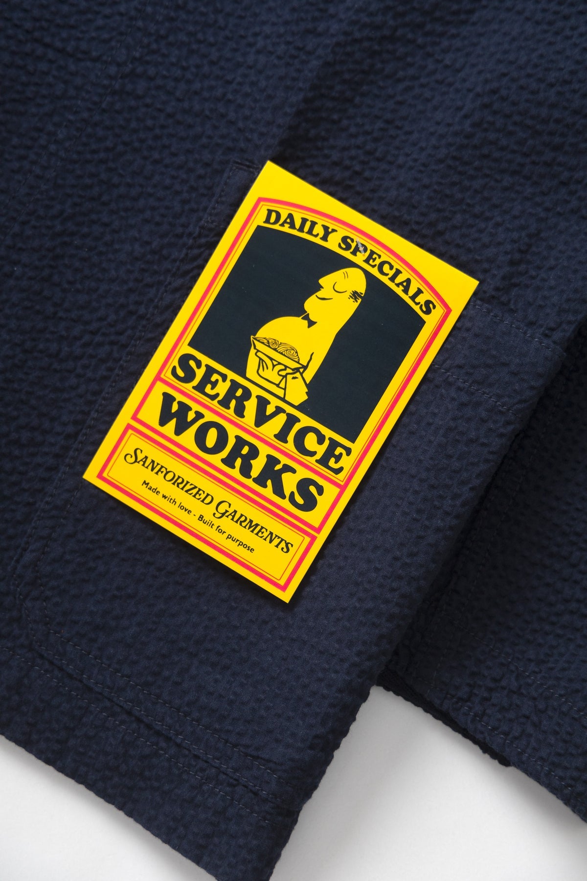 Service Works - Seersucker Server Suit Jacket in Dark Navy