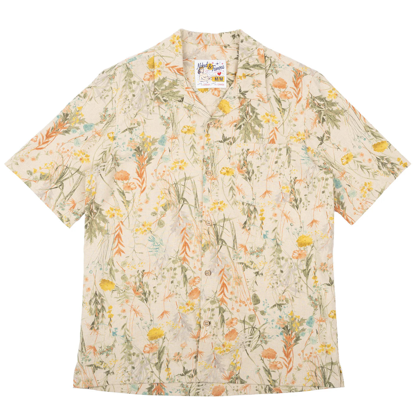Naked & Famous - Aloha Shirt in Flowers Painting