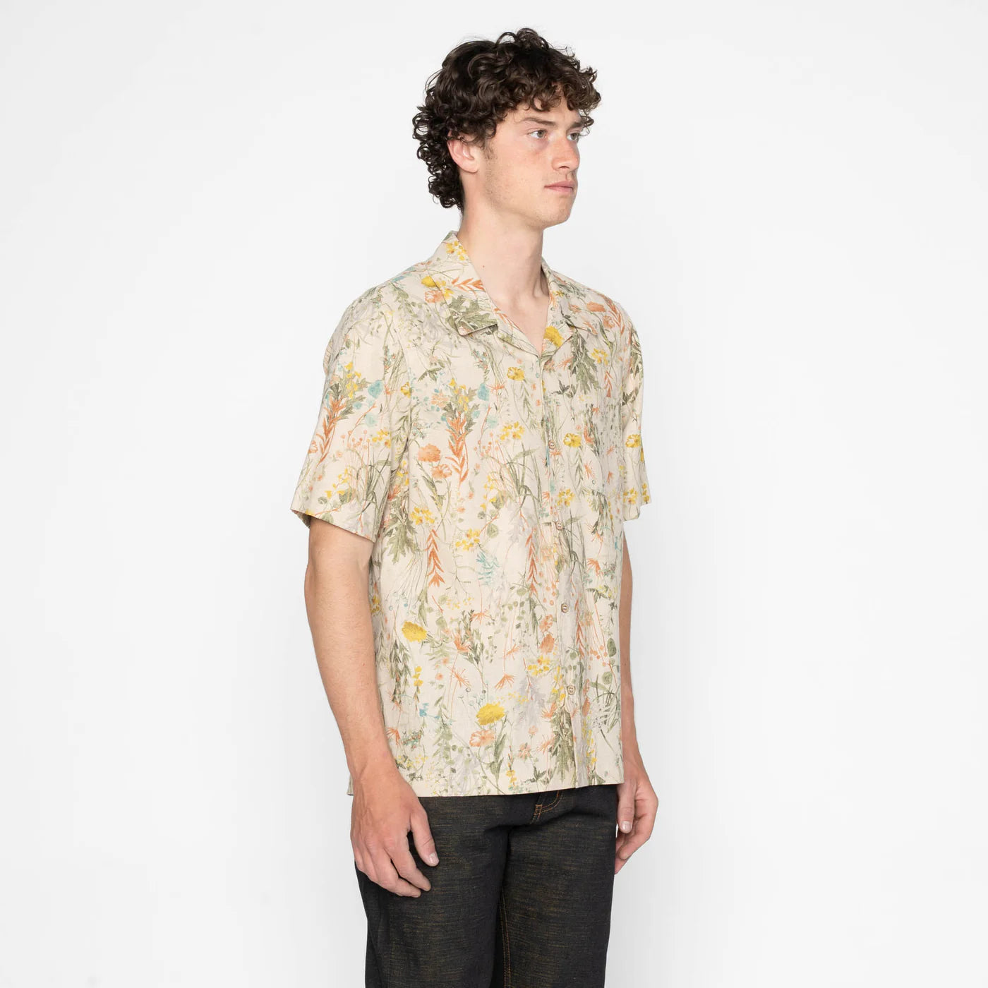 Naked & Famous - Aloha Shirt in Flowers Painting