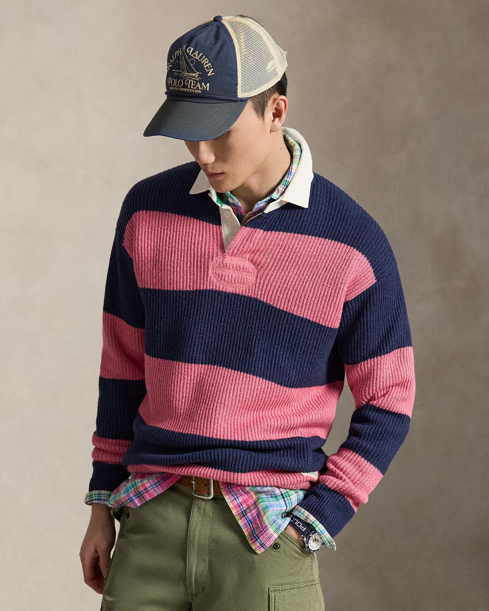 Polo Ralph Lauren - Striped Linen-Cotton Rugby Sweater