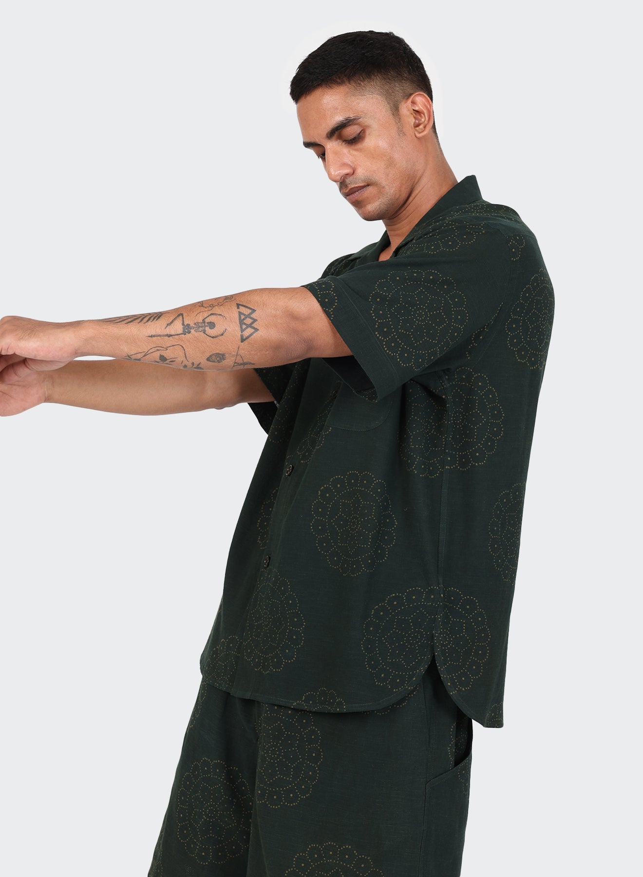 Kardo - Ronen Camp Collar in Mandala Block Print