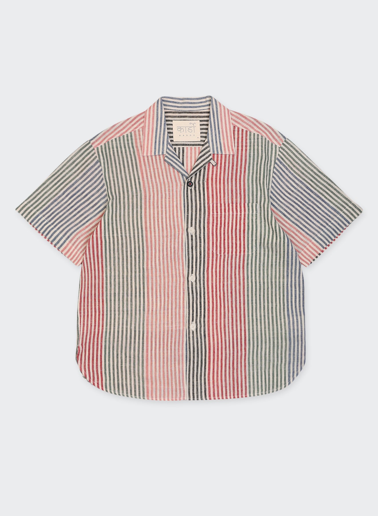Kardo - Ronen Camp Collar in Handloom Stripe