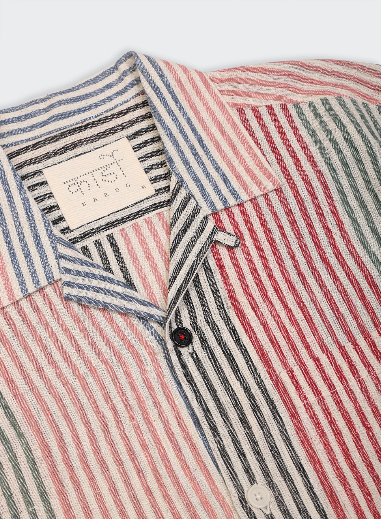 Kardo - Ronen Camp Collar in Handloom Stripe