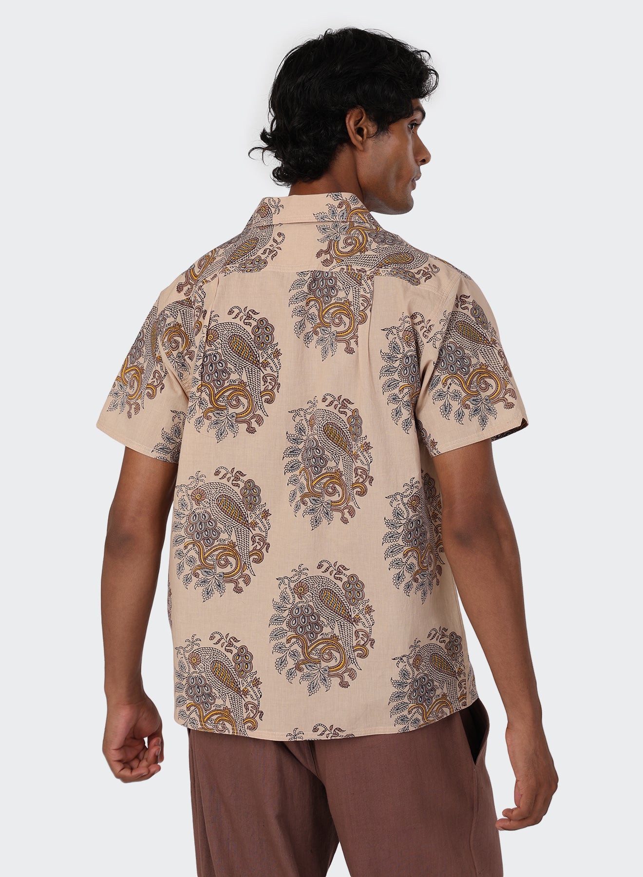 Kardo - Chintan Camp Collar in Owl Block Print