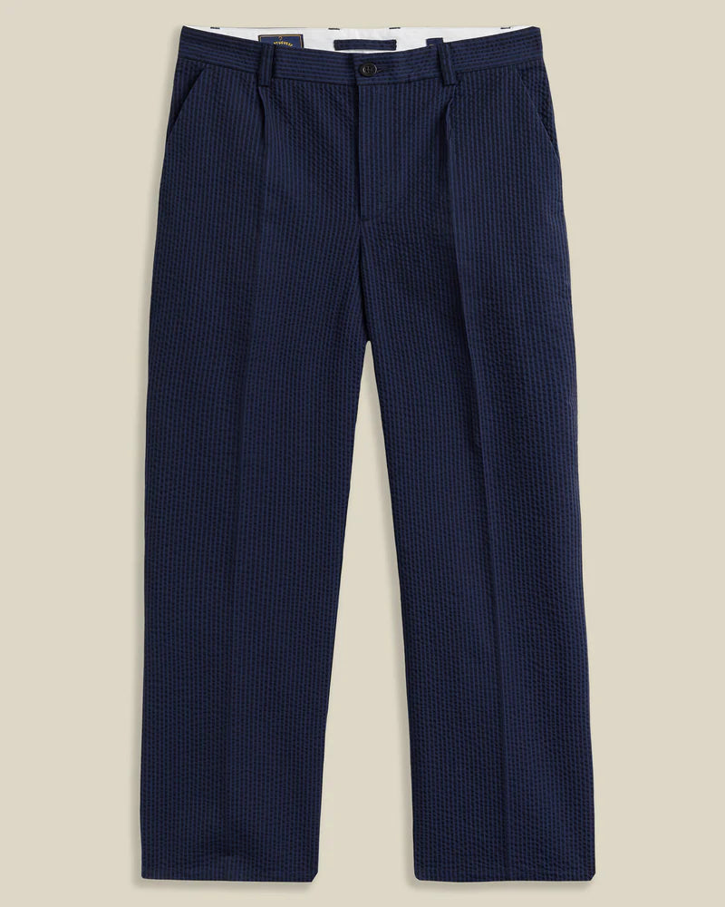 Portuguese Flannel - Atlantico Trouser in Navy Seersucker