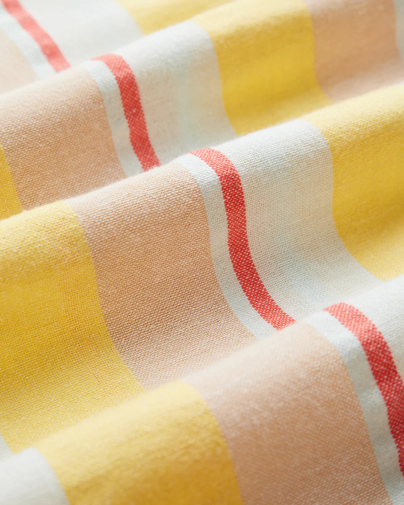 Portuguese Flannel - Boat Camp Collar in Yellow Stripe