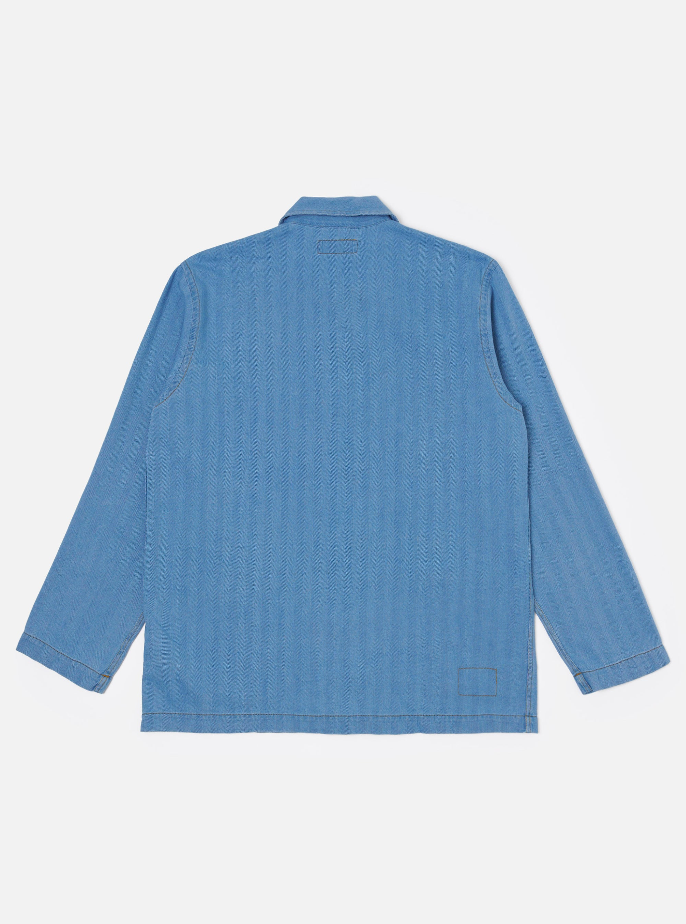 Universal Works - Bakers Overshirt Washed Indigo Recycled Herringbone