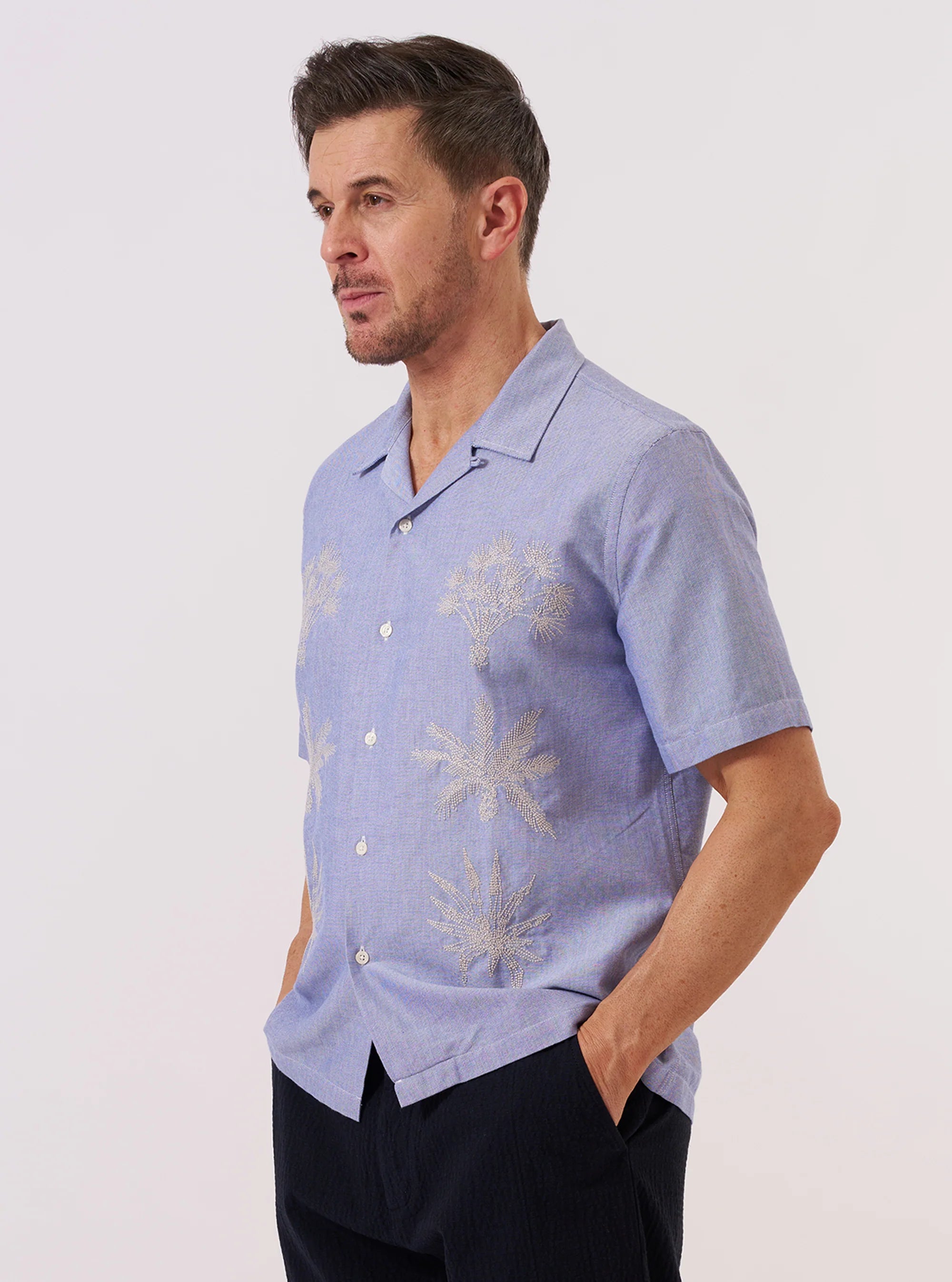 Universal Works - Road Trip Shirt in Blue Oxford Shirting