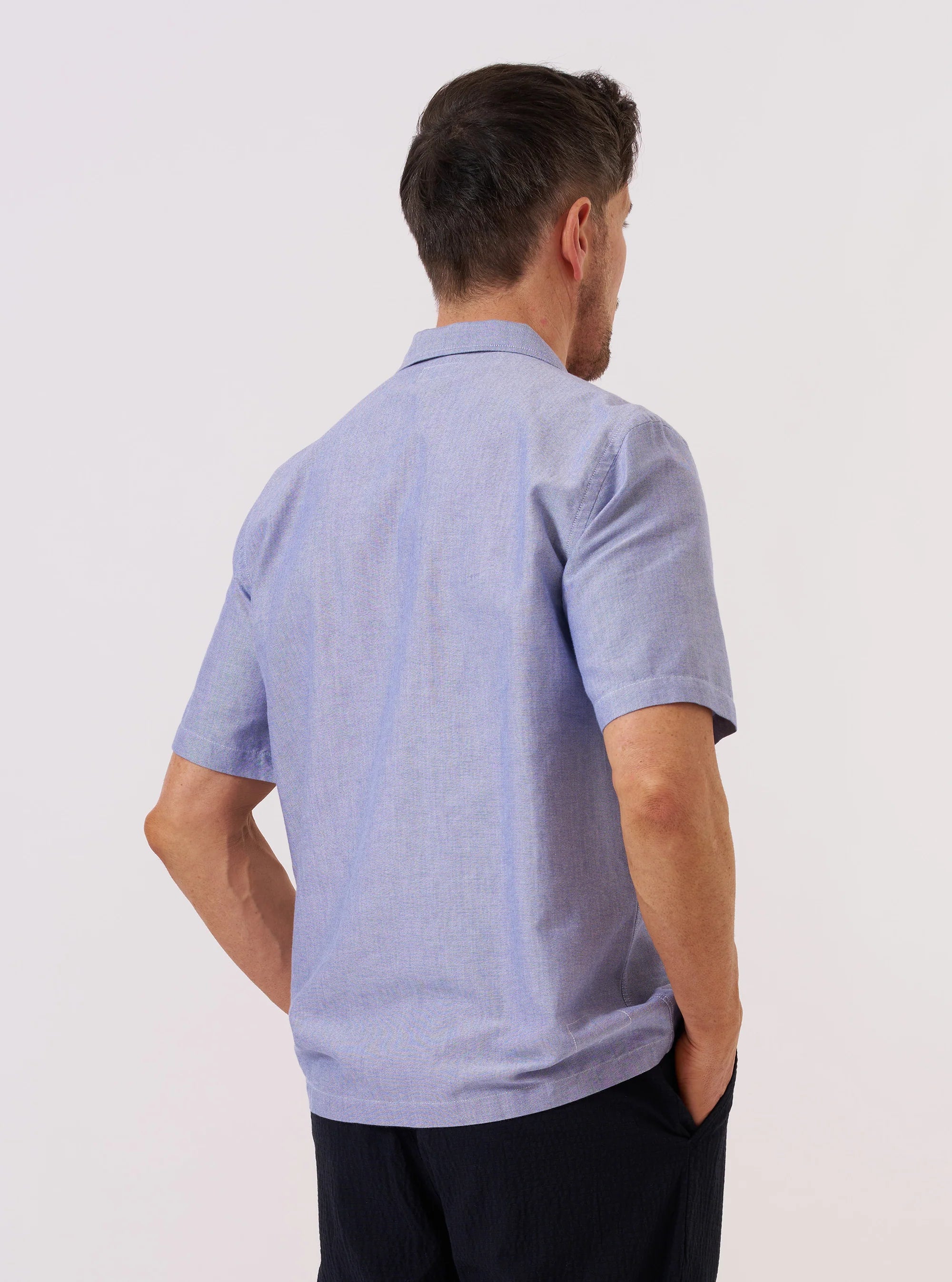 Universal Works - Road Trip Shirt in Blue Oxford Shirting