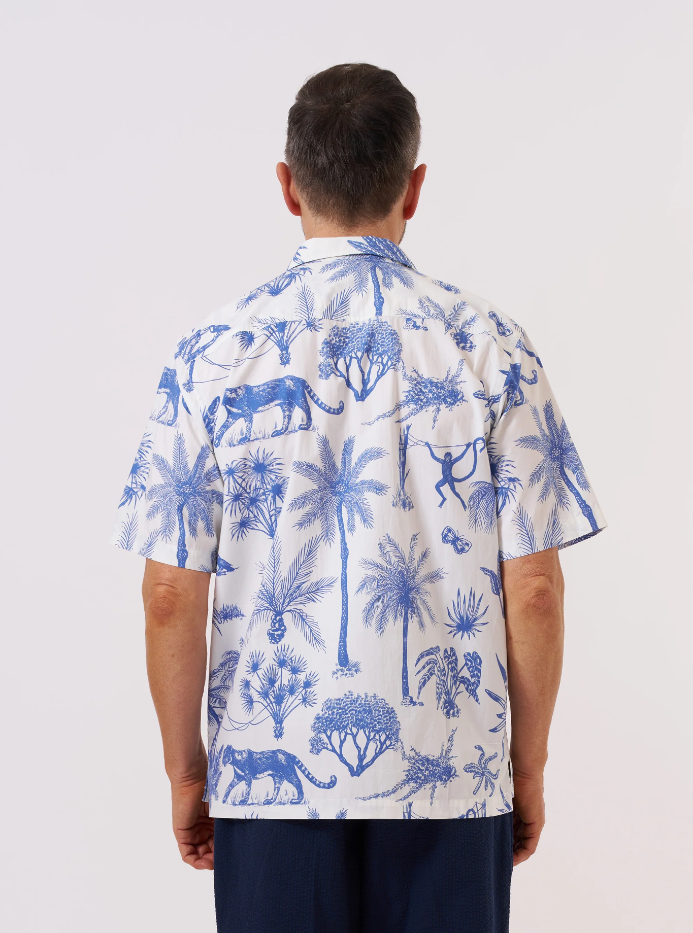 Universal Works - Camp Shirt in White Jungle Toile Poplin