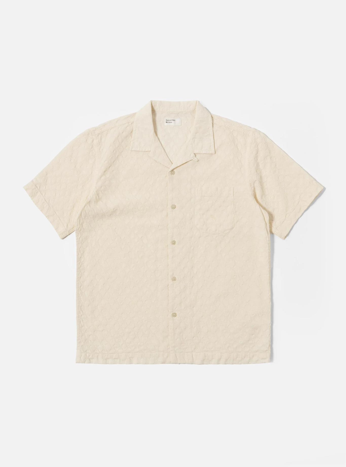Universal Works - Road Shirt in Ecru Dot Waffle