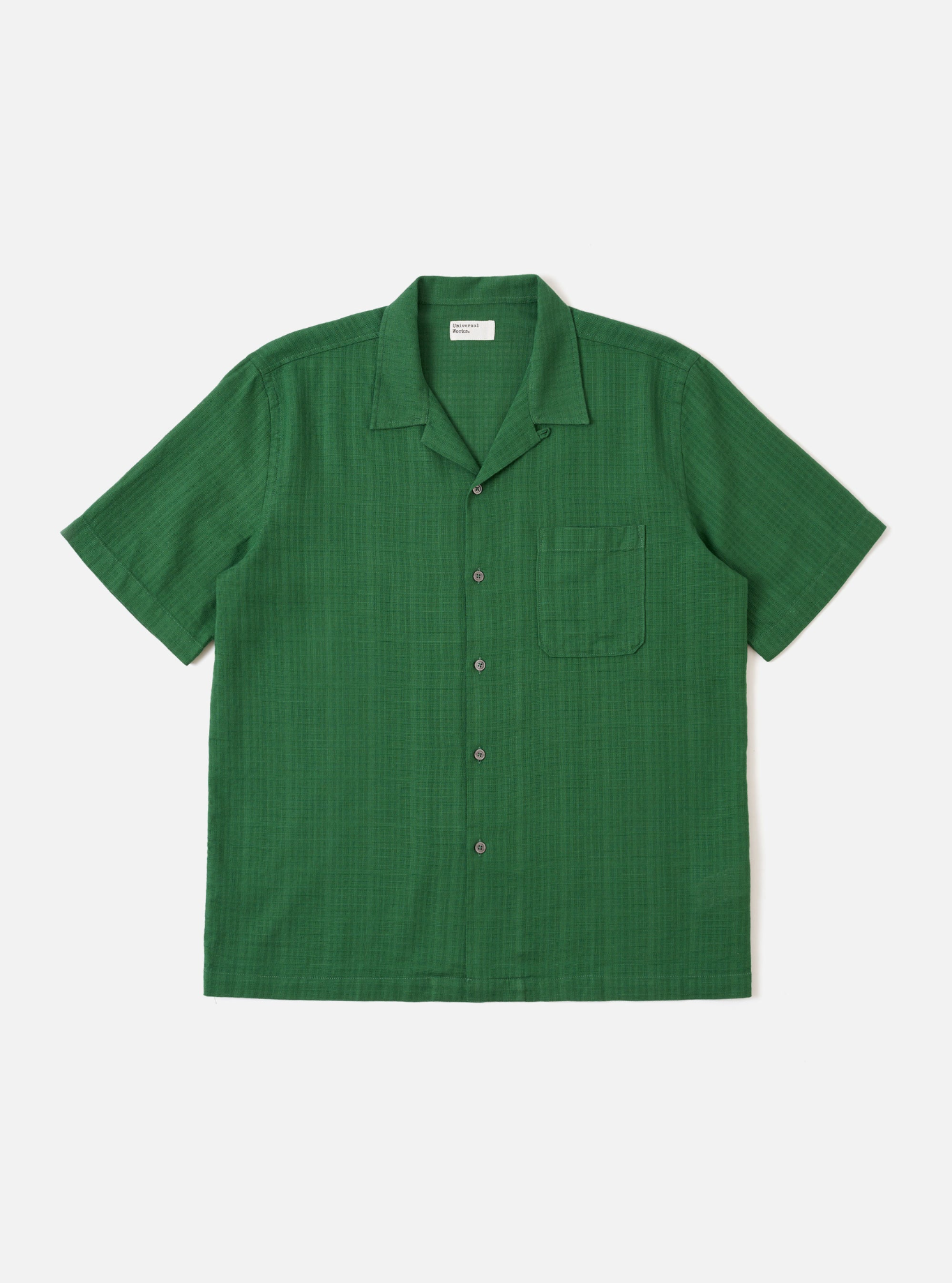 Universal Works - Road Shirt in Green Letts Cotton