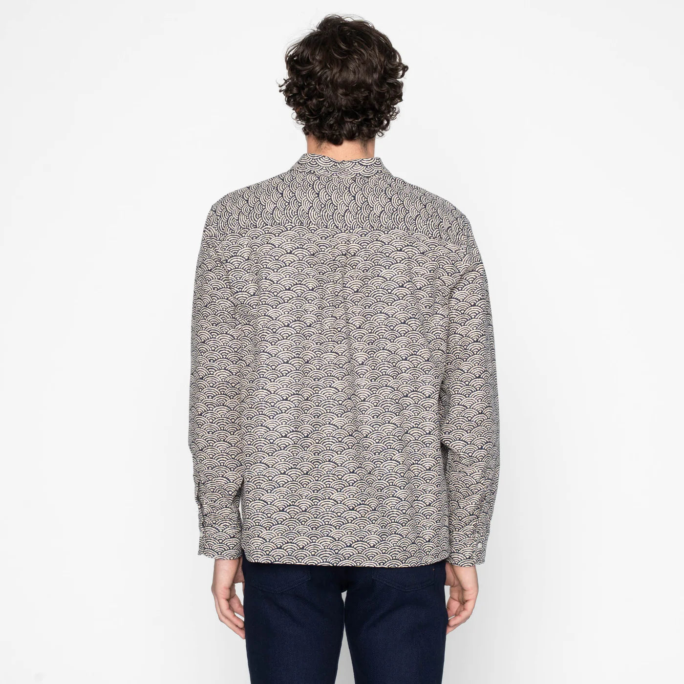 Naked & Famous - True Shirt in Indigo Seigaiha Waves