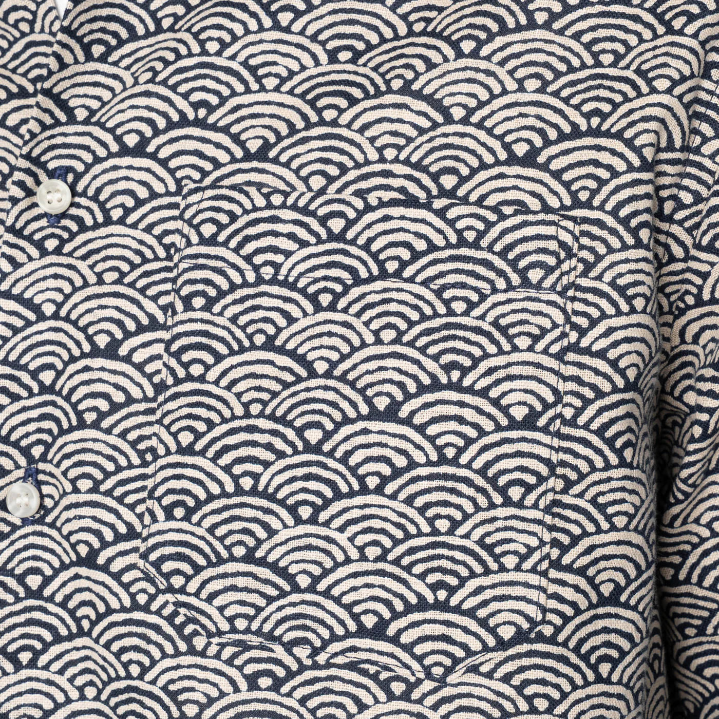 Naked & Famous - True Shirt in Indigo Seigaiha Waves