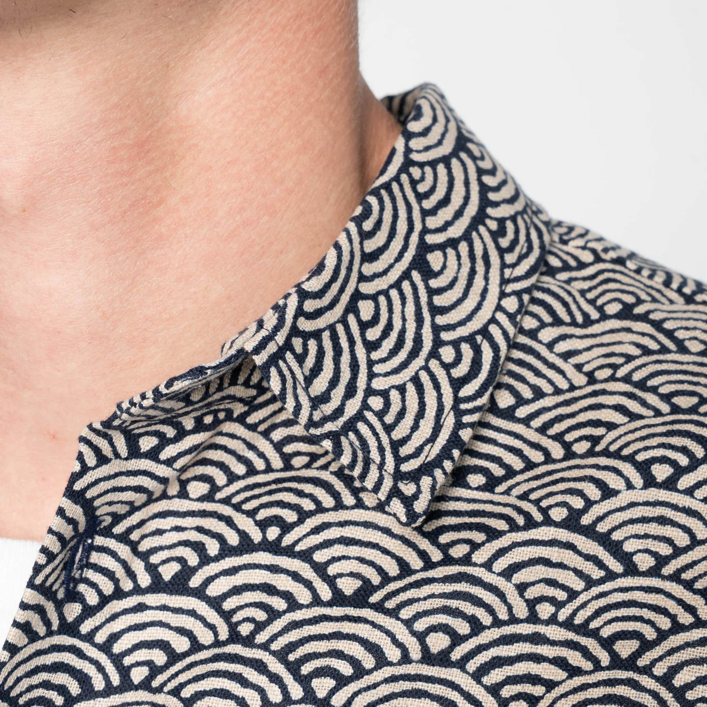 Naked & Famous - True Shirt in Indigo Seigaiha Waves