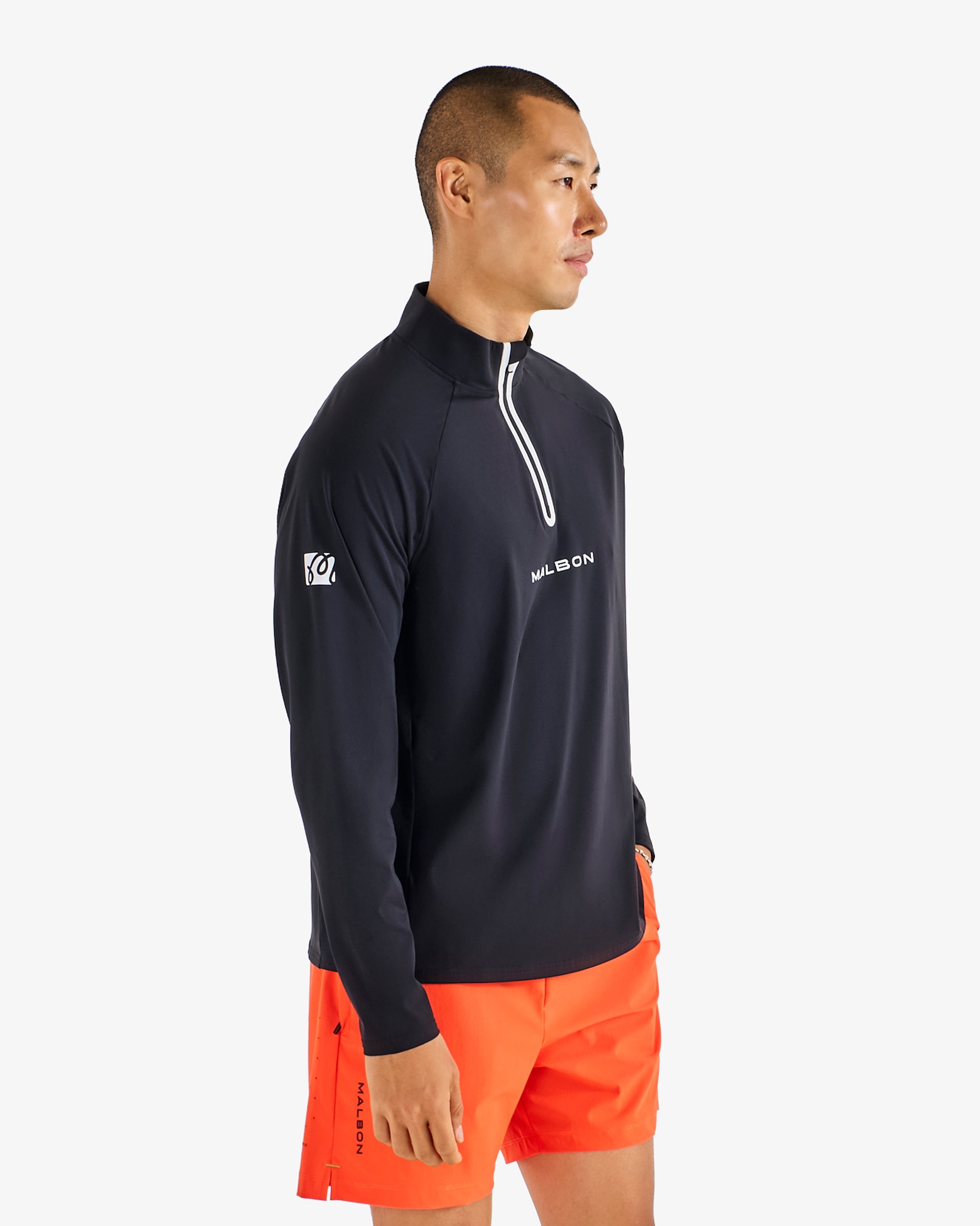 Malbon - Performance Raglan Quarter Zip in Black
