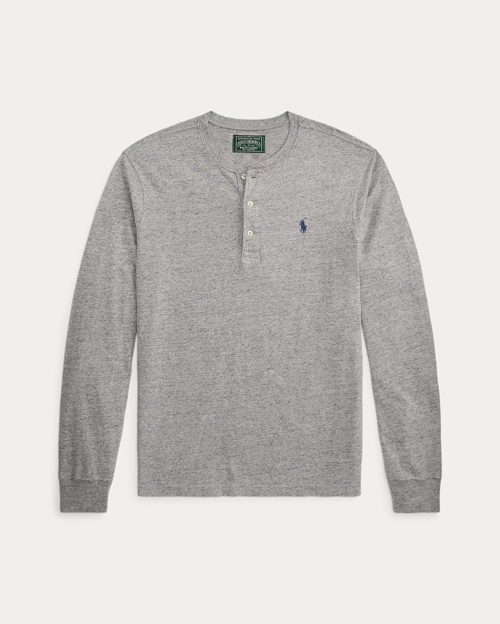 Polo Ralph Lauren - Classic Fit Jersey Henley Shirt in Dark Vintage Heather