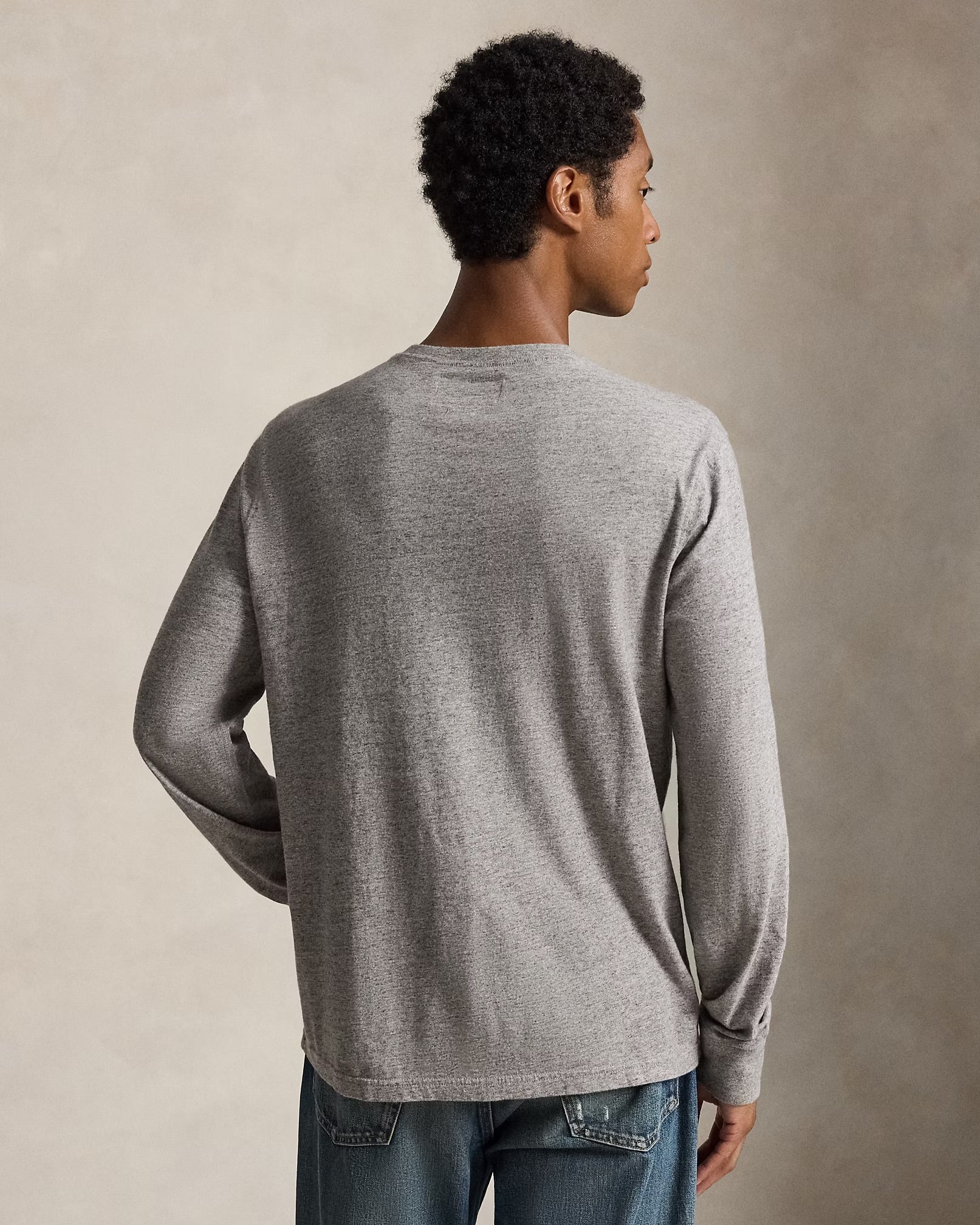 Polo Ralph Lauren - Classic Fit Jersey Henley Shirt in Dark Vintage Heather