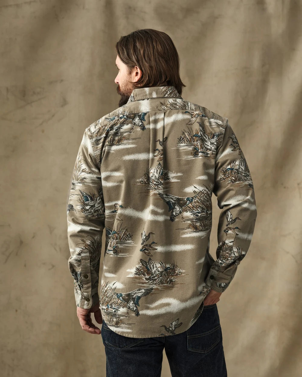 Filson - Field Flannel Shirt in Marsh Olive Print