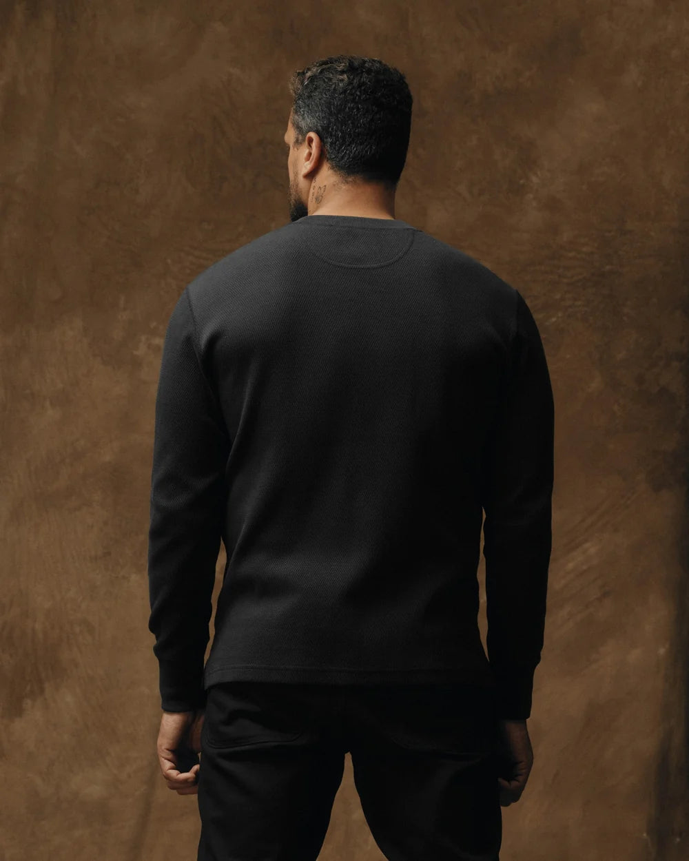 Filson - Waffle Knit Henley in Faded Black