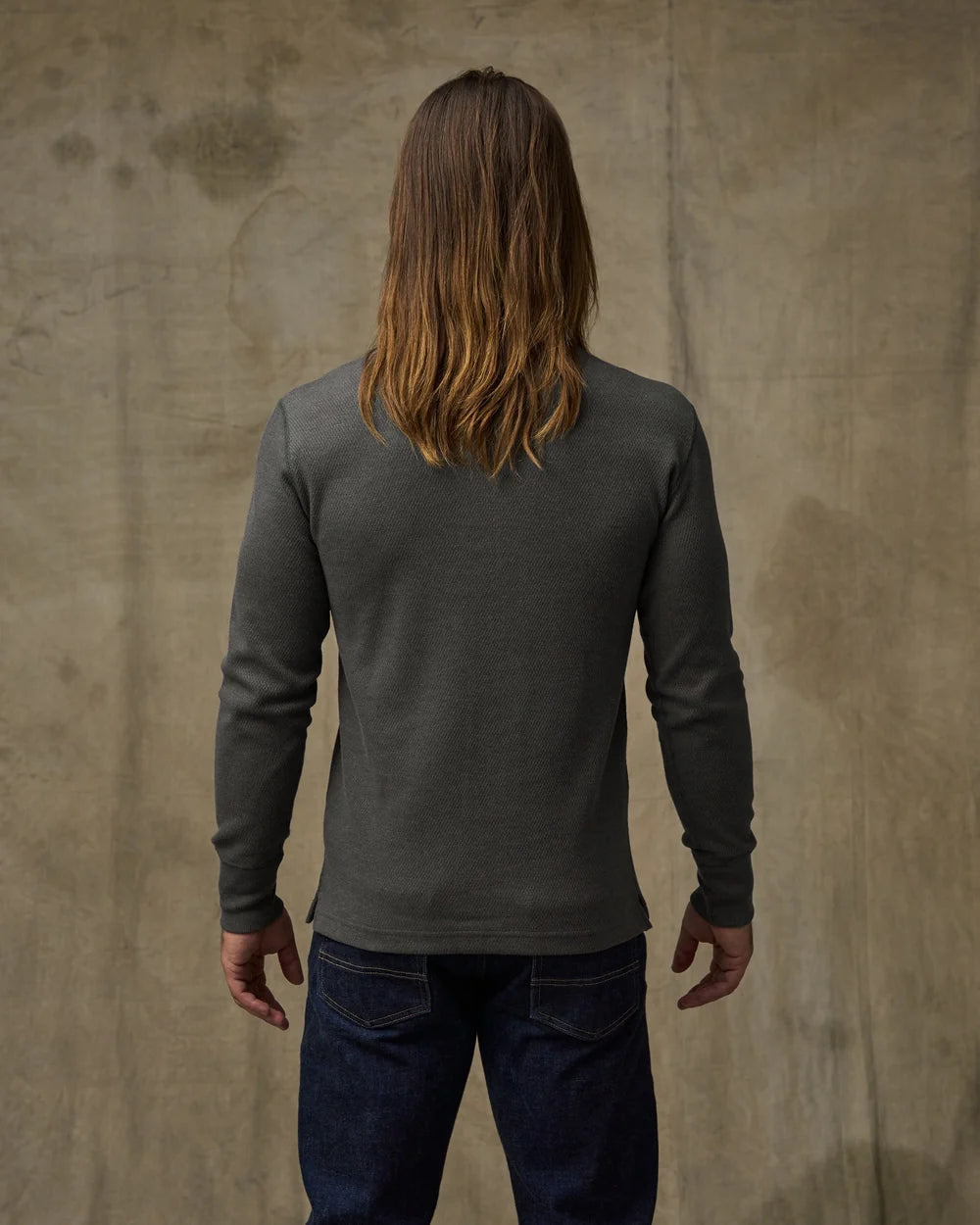 Filson - Waffle Knit Henley in Charcoal