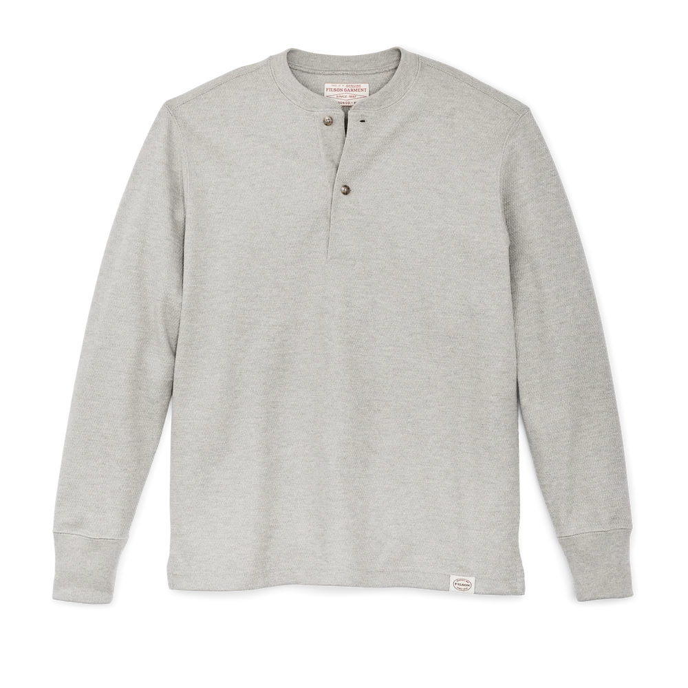 Filson - Waffle Knit Henley in Heather Grey