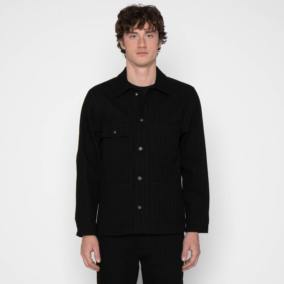 Naked & Famous Denim - Chore Coat in Black Sugiaya