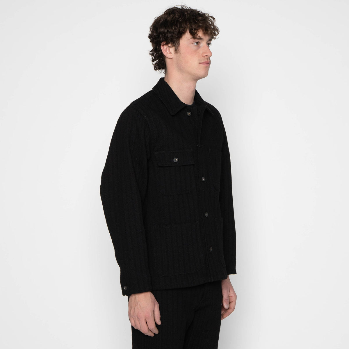 Naked & Famous Denim - Chore Coat in Black Sugiaya