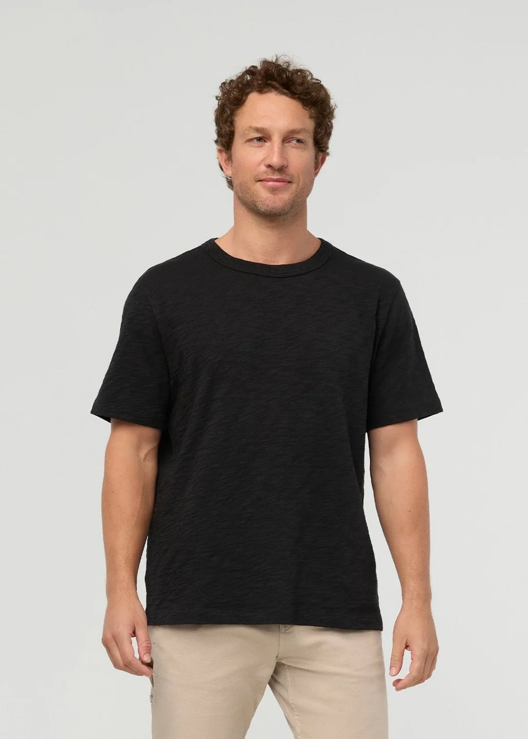 Duer - Midweight Slub Jersey Tee in Black