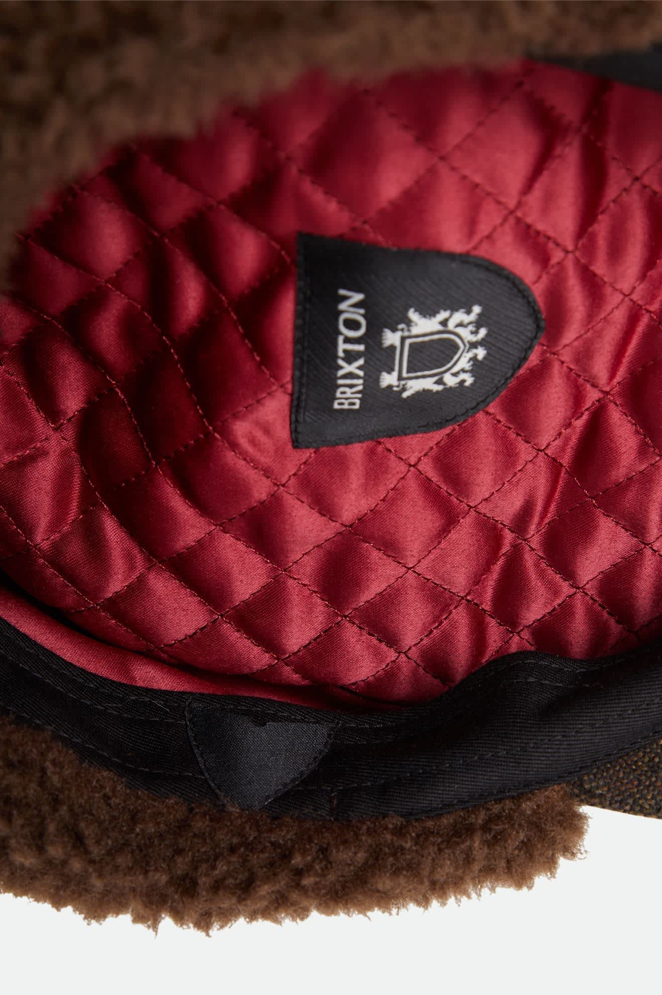 Brixton - Barrel Earflap Snap Cap in Brown Tweed