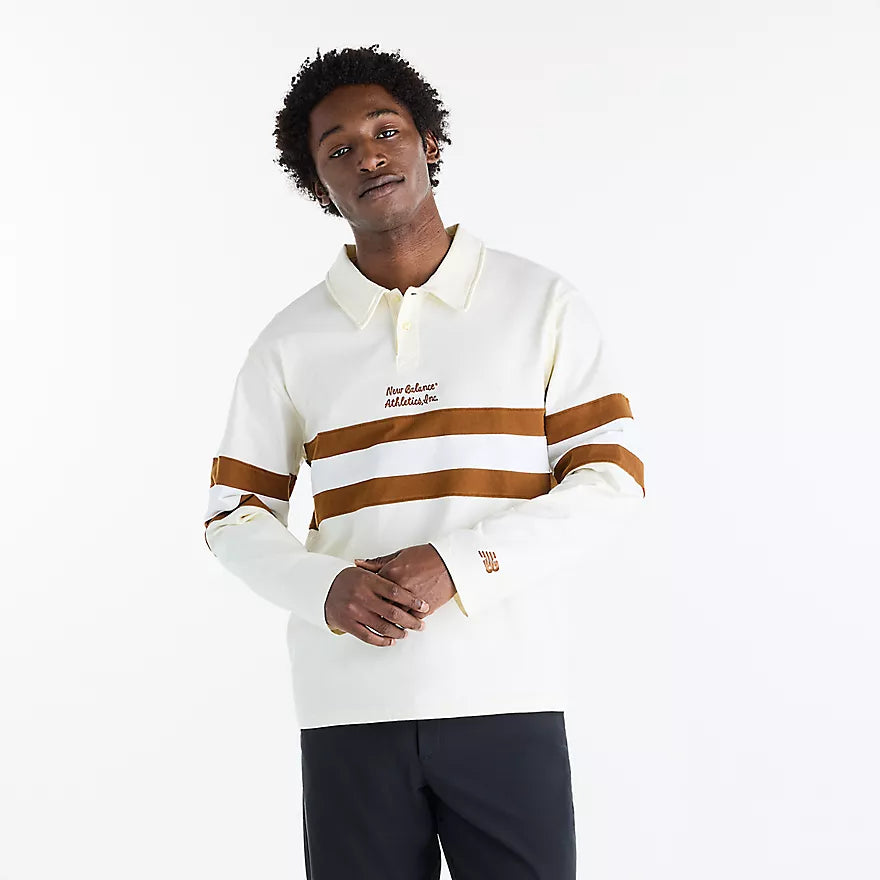 New Balance - Sport Legacy Rugby Shirt in Angora with Breakfast Tea
