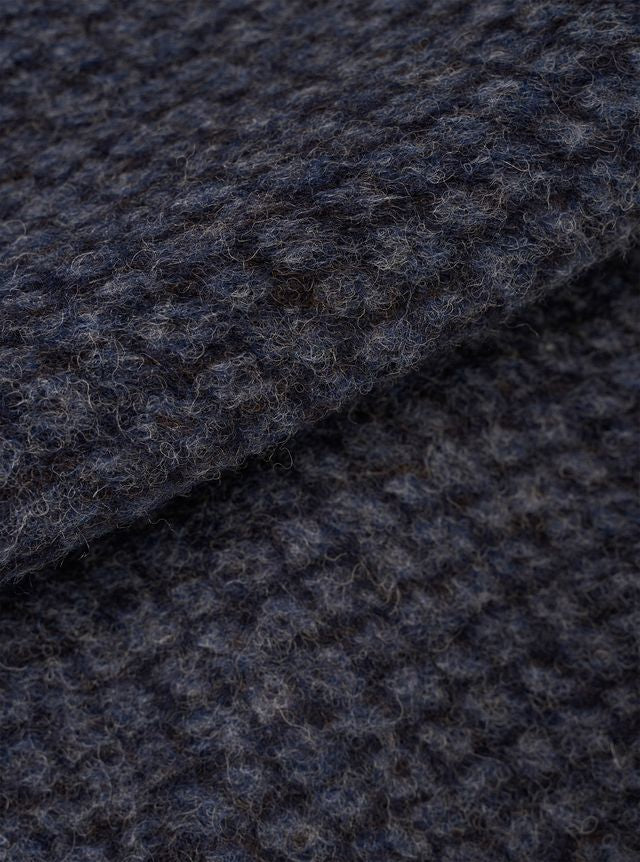 Universal Works - Cardigan in Charcoal Diamond Fleece