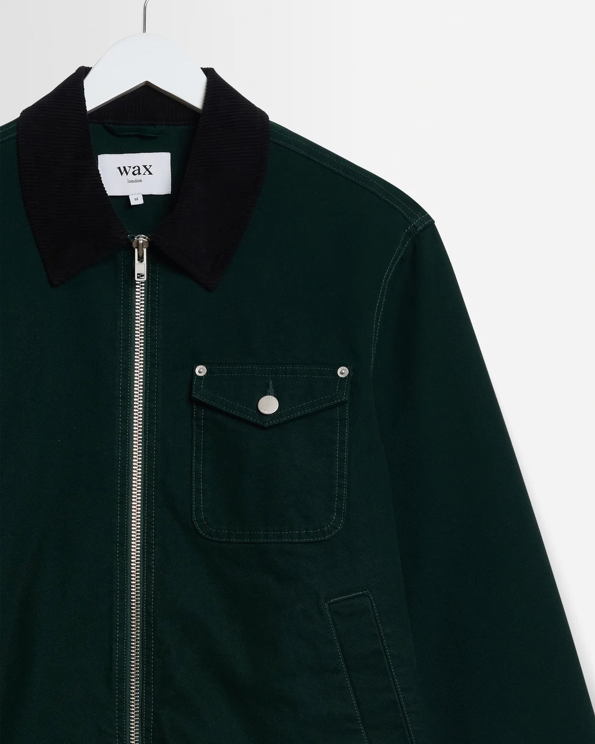 Wax London - Mason Peached Canvas Work Jacket in Dark Green