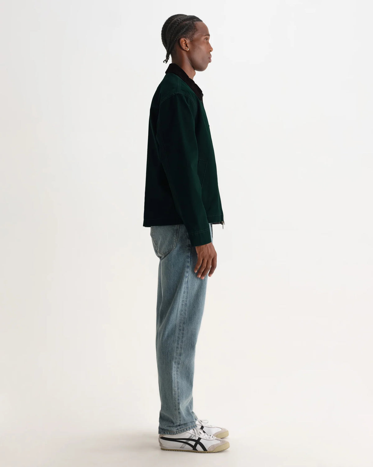 Wax London - Mason Peached Canvas Work Jacket in Dark Green