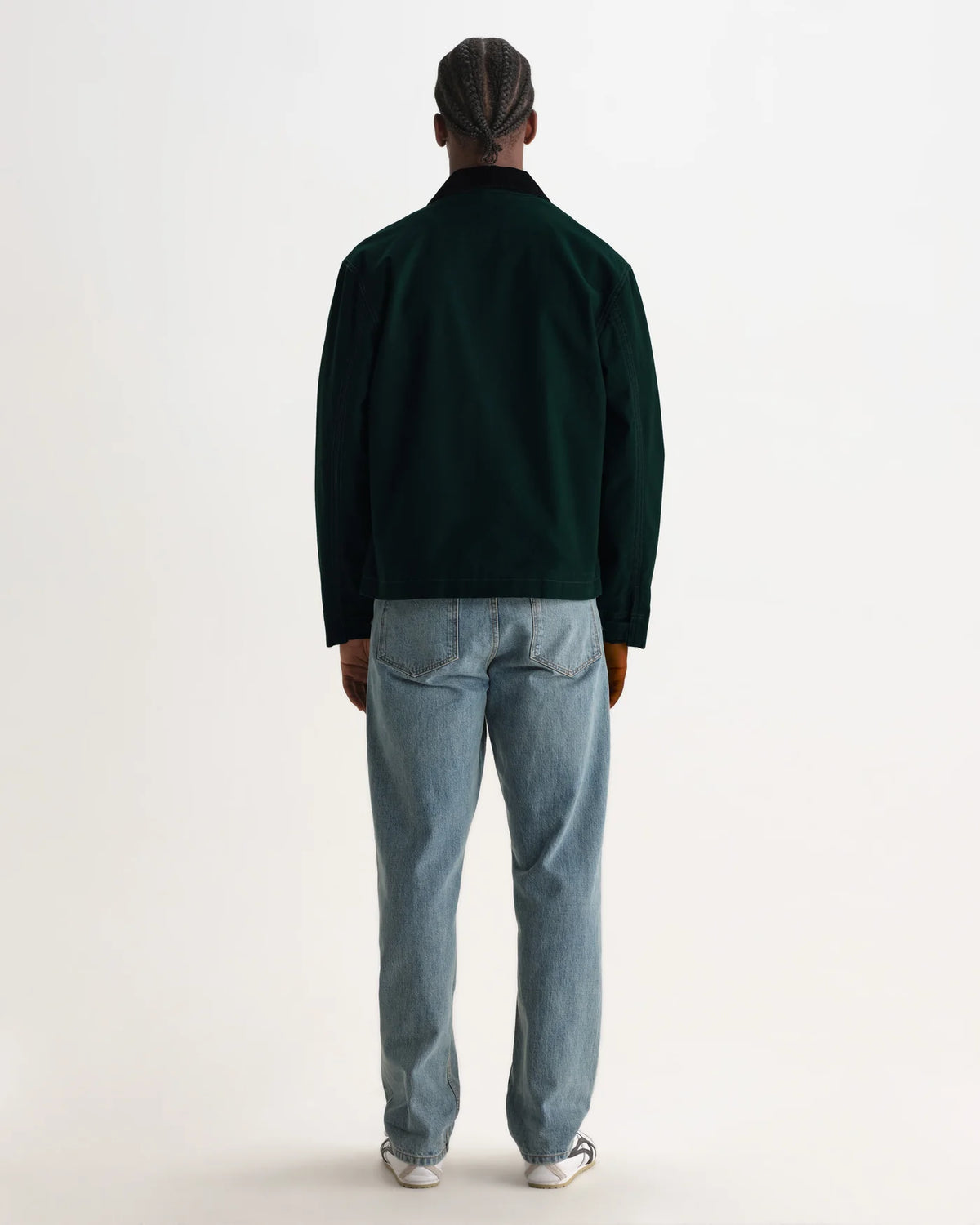 Wax London - Mason Peached Canvas Work Jacket in Dark Green