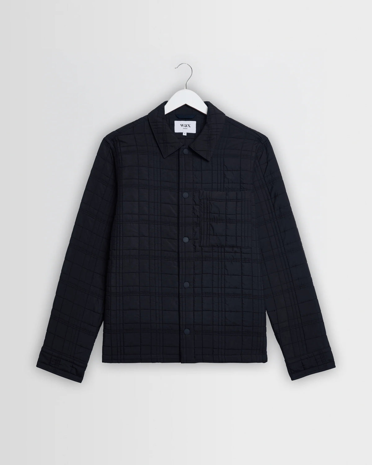 Wax London - Romer Quilted Check Overshirt in Navy