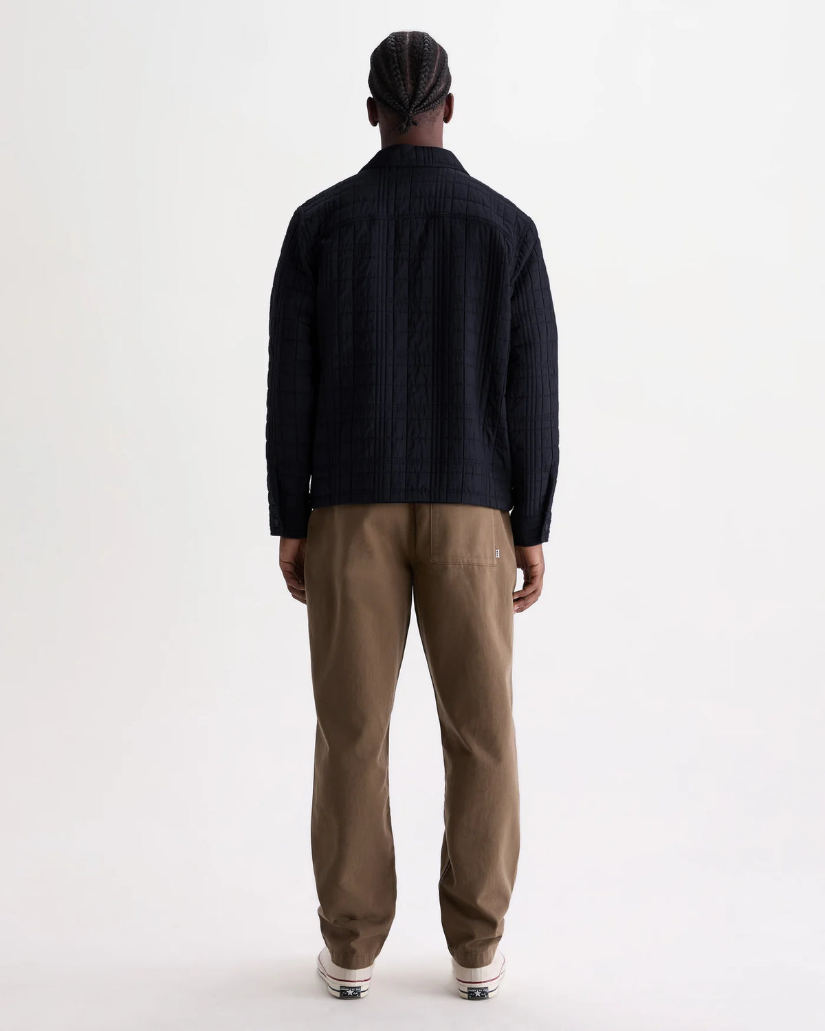 Wax London - Romer Quilted Check Overshirt in Navy