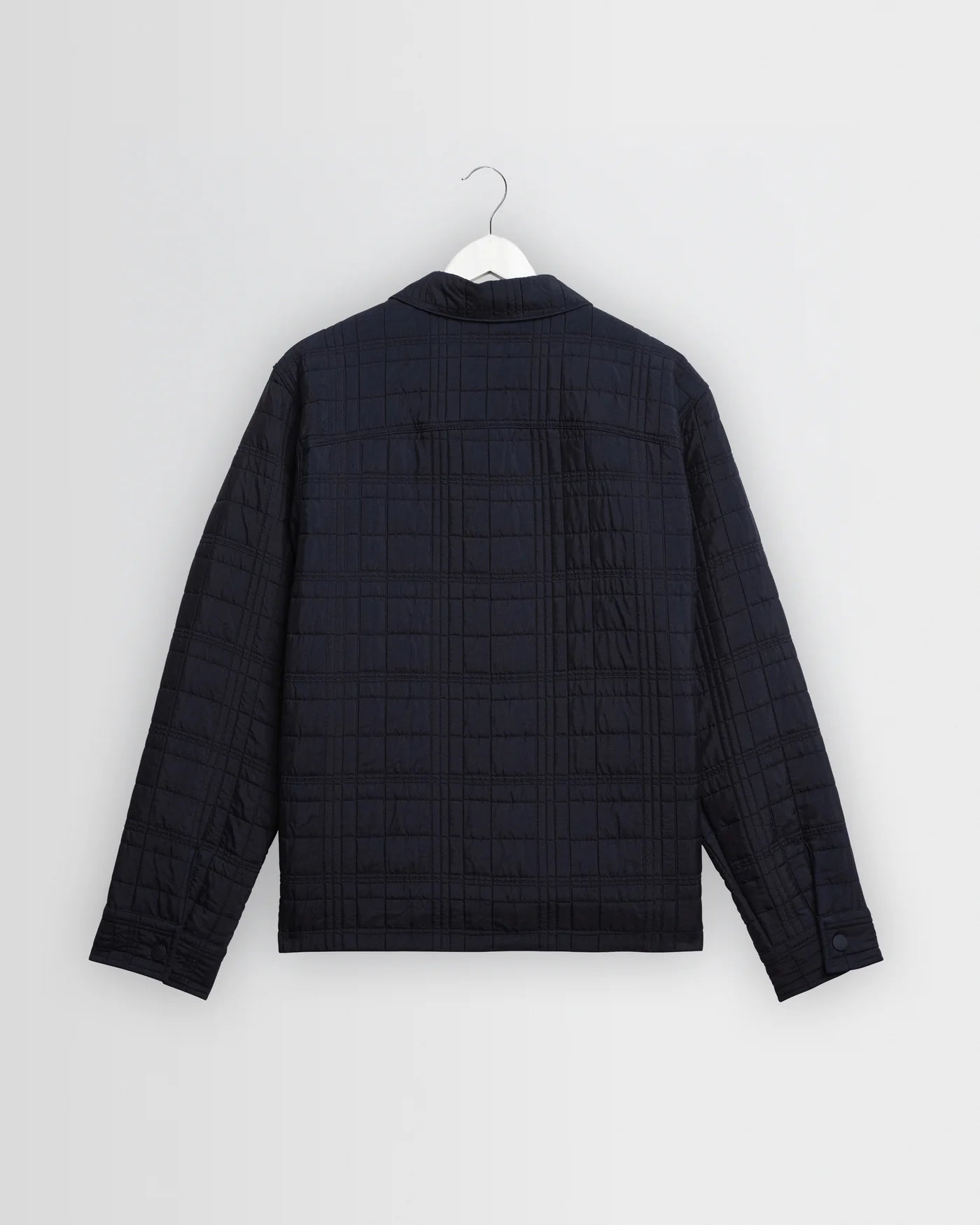 Wax London - Romer Quilted Check Overshirt in Navy