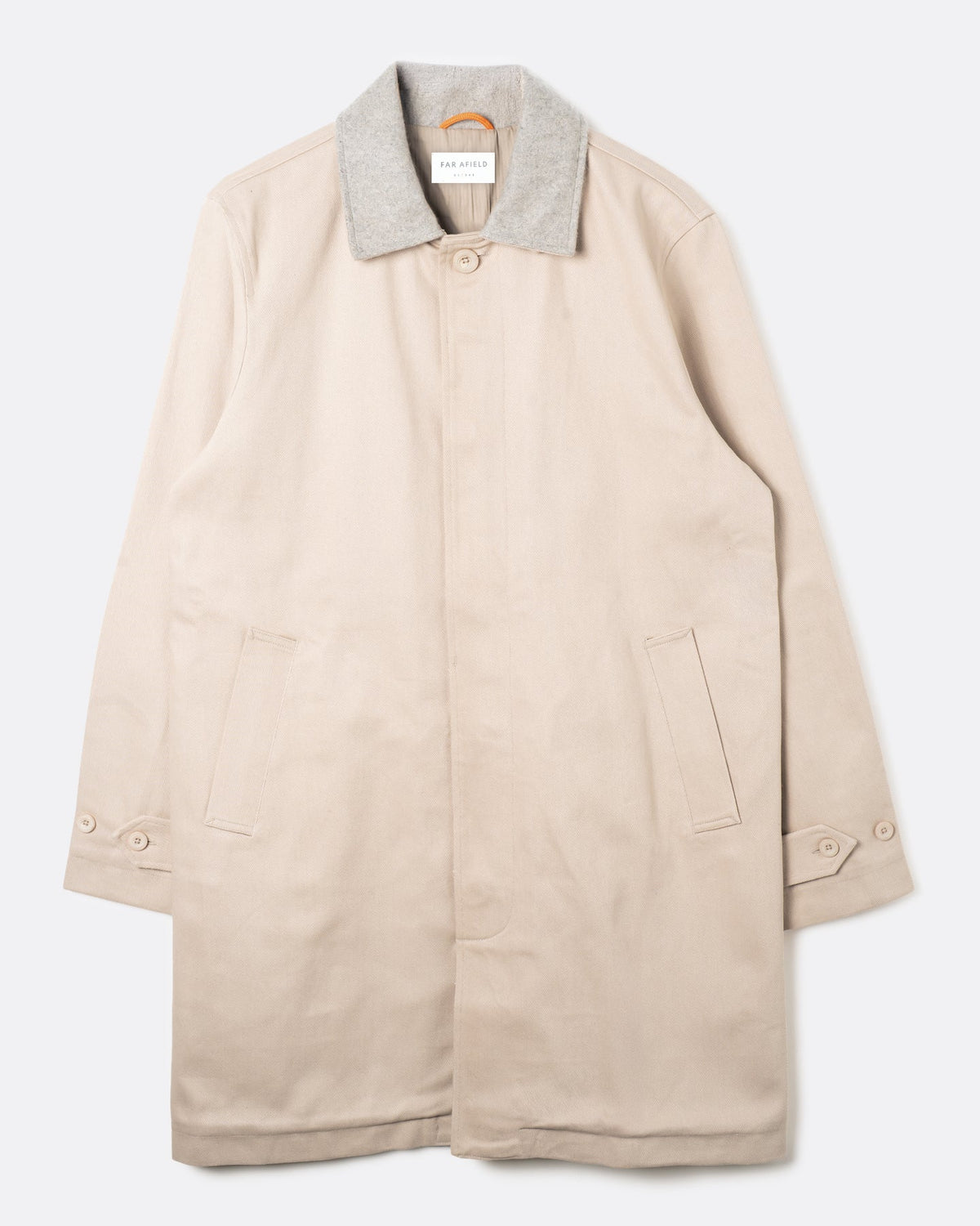 Far Afield - Bellow Car Coat in Sand Twill