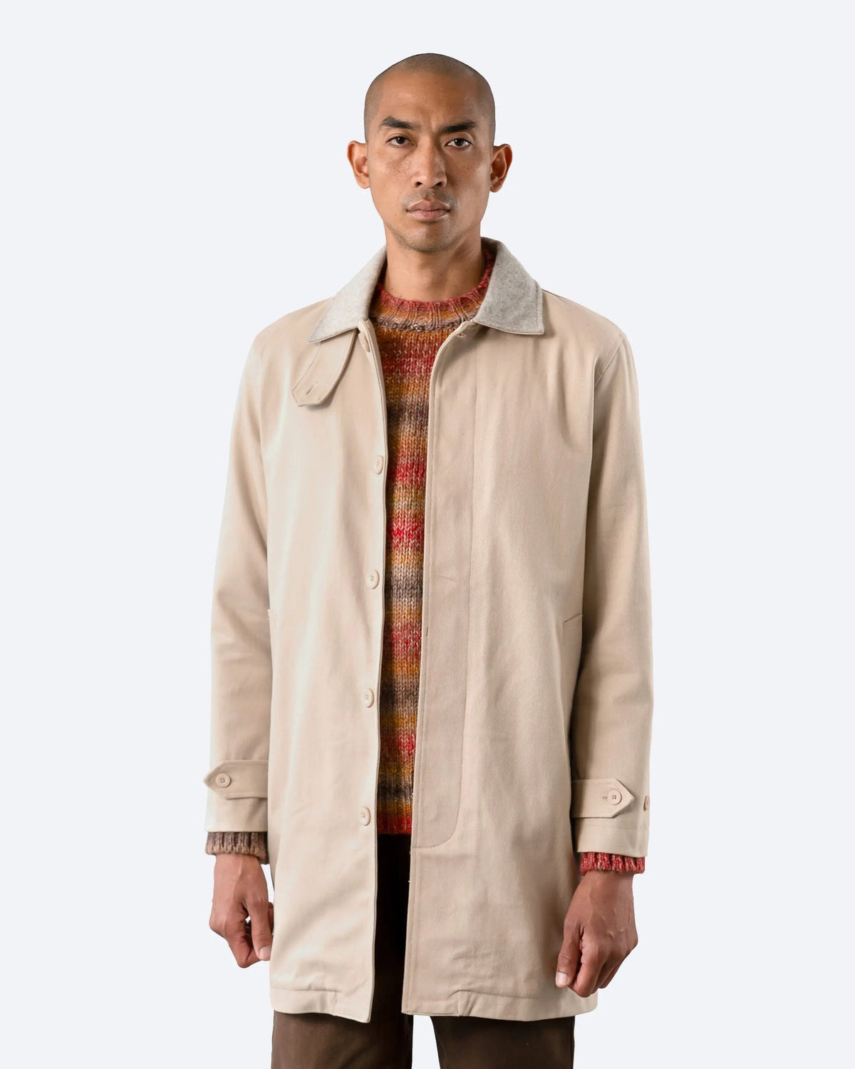 Far Afield - Bellow Car Coat in Sand Twill