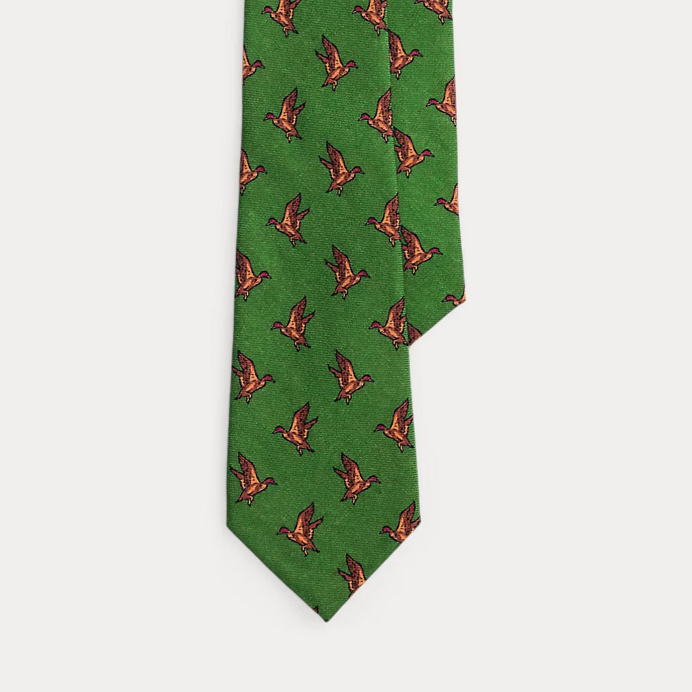 Polo Ralph Lauren - Duck-Print Wool Challis Tie in Green