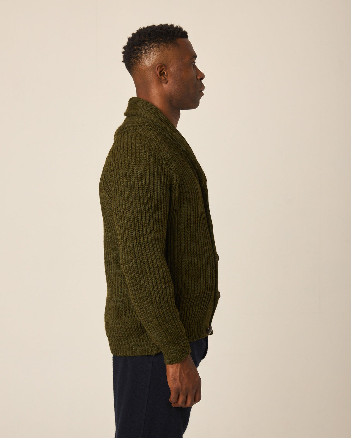 Peregrine - Wilkinson Cardigan in Olive Merino