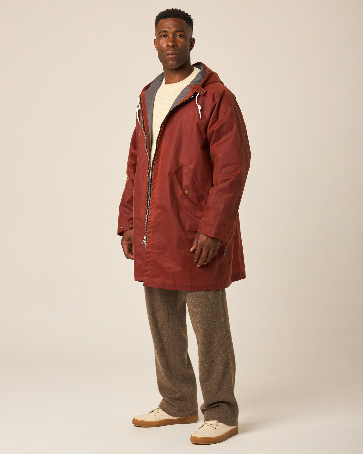 Peregrine - Unisex Woodchester Waxed Cagoule in Brick