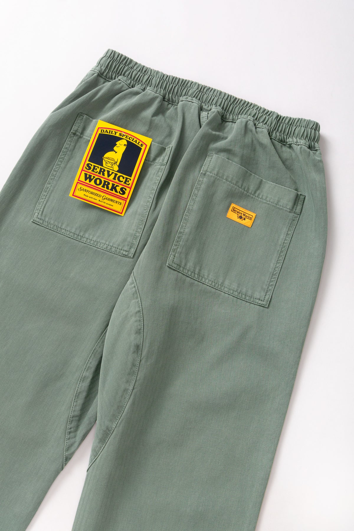 Service Works - Pigment Herringbone Chef Pants in Olive
