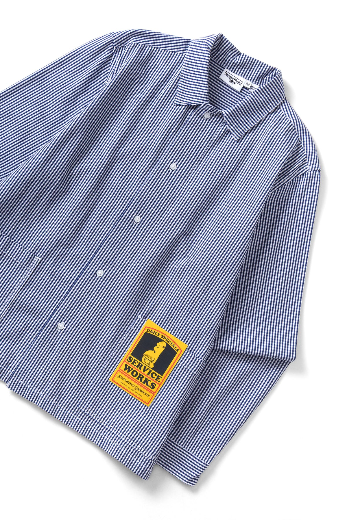 Service Works - Gingham Waiter Shirt in Blue
