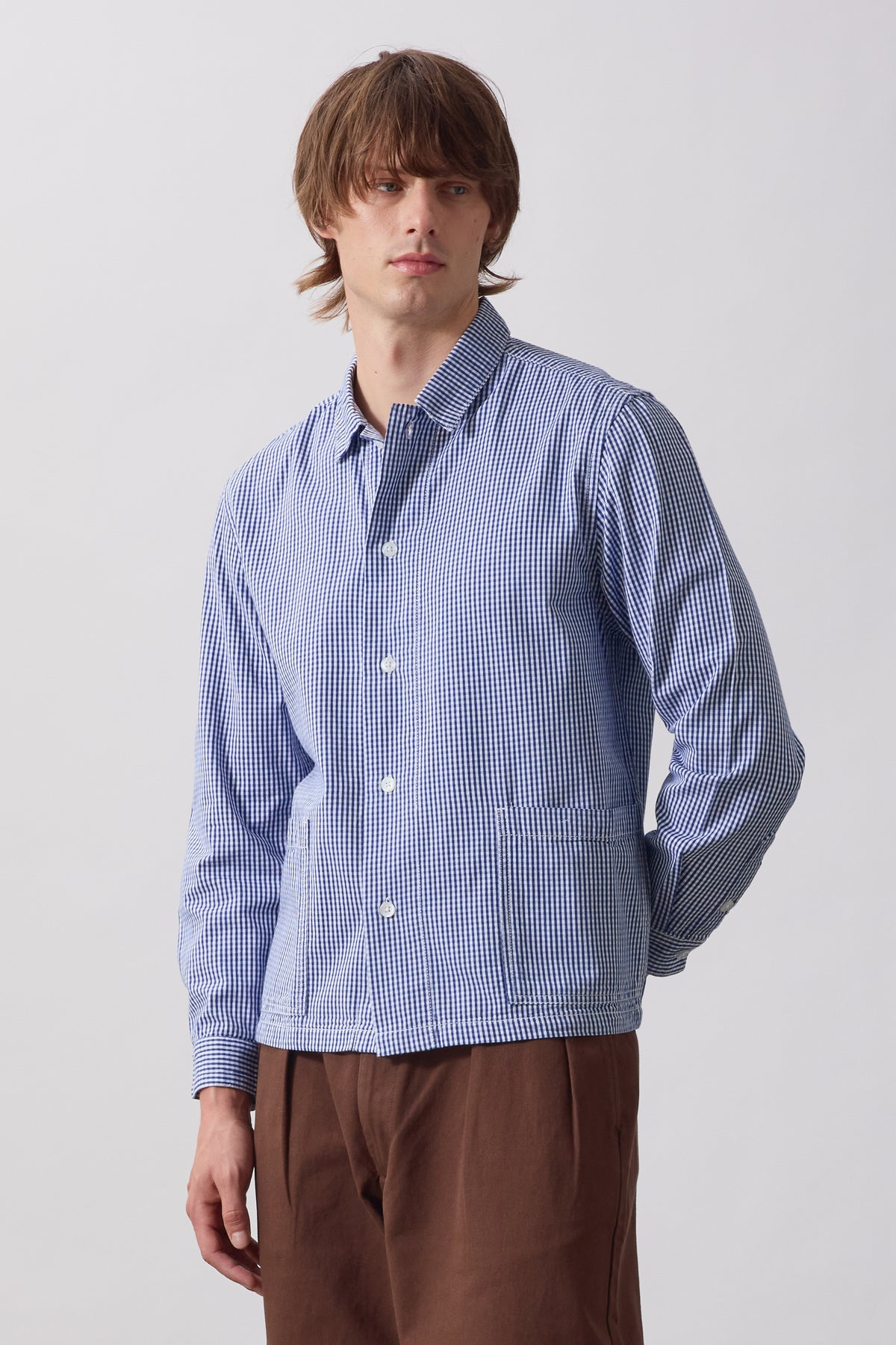 Service Works - Gingham Waiter Shirt in Blue