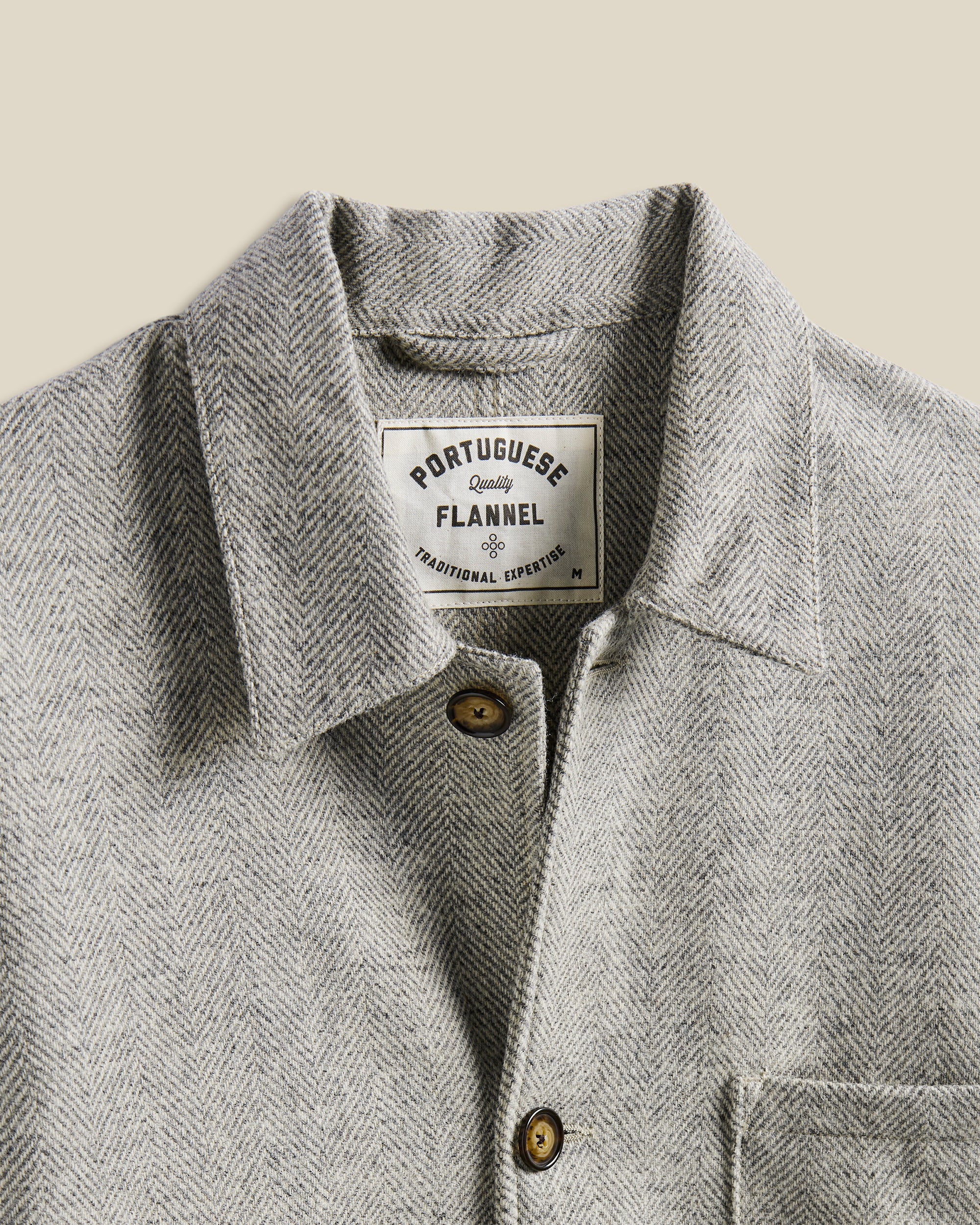 Portuguese Flannel - Labura Jacket in Grey Herringbone Wool
