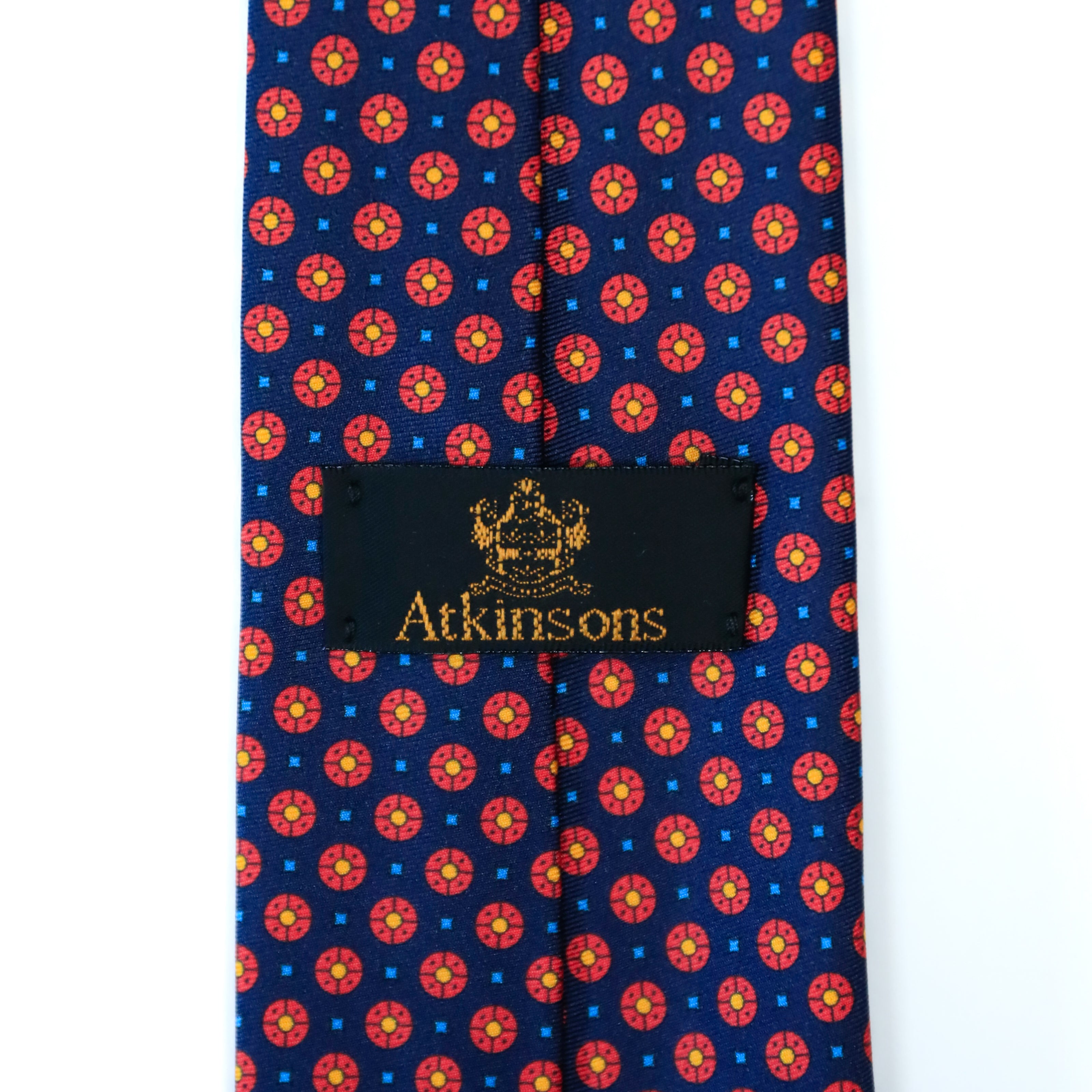 Atkinsons - Silk Twill Tie: Navy and Red Floral