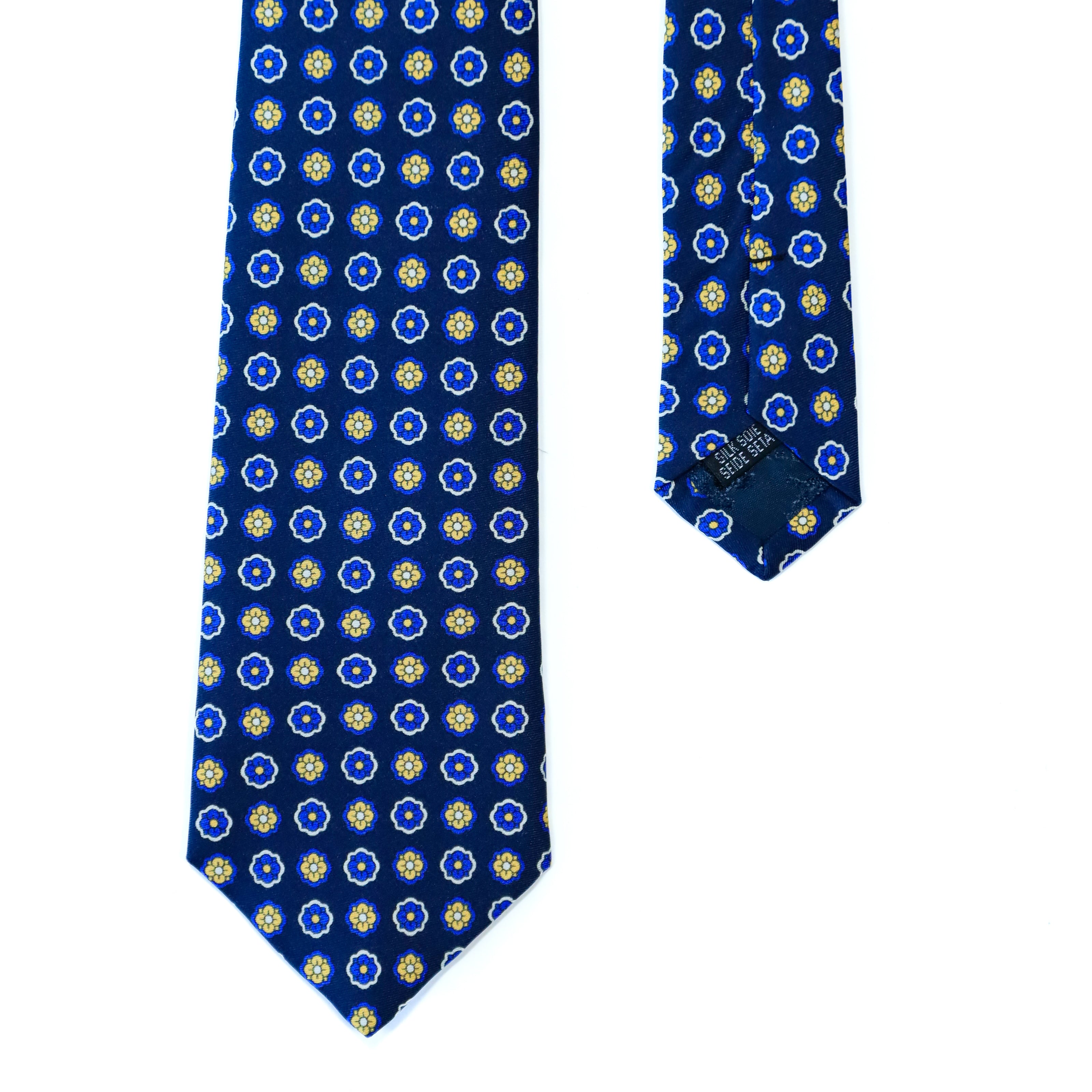 Atkinsons - Silk Twill Tie: Blue and Yellow Floral
